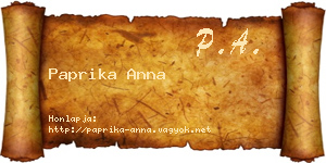 Paprika Anna névjegykártya
